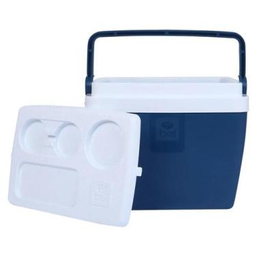 Imagem de Caixa Térmica 12L Azul Com Base para Copos 71302 BelFix, 71302