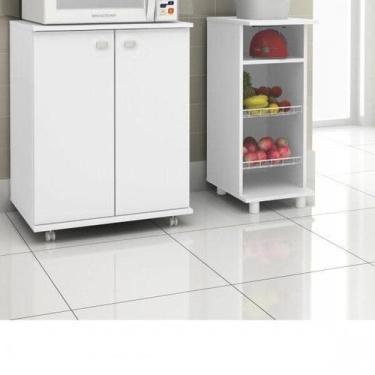 Imagem de Balcão Fruteira Aberto 2 Aramados BF3206 Branco - Tecno Mobili