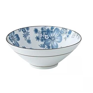 Imagem de GUIPAIHAI Tigela de cerâmica para macarrão de 20 cm com formato de chifre criativo para casa tigela de sopa quente (cor: F)