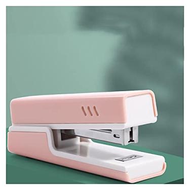 Imagem de XIAOSAKU Grampeadores de mesa rosa grampeador, capacidade para 20 folhas, portátil, grampeador durável para acessórios de mesa de escritório ou grampeadores de materiais de escritório em casa