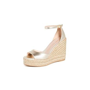 Imagem de Stuart Weitzman Women's Nudist Curve Espadrille Wedges, Platino, Gold, Metallic, Tan, 10 Medium US