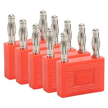 Imagem de Plugue Banana Dupla, Plugue Banana Dupla Resistente ao Calor para Conexão de Linha vermelho