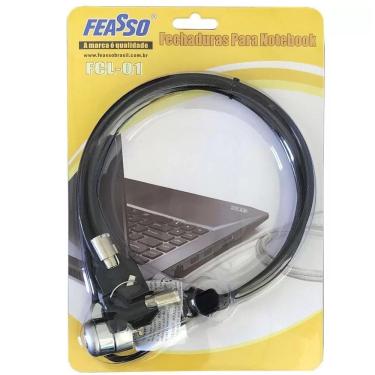 Imagem de Trava De Segurança Para Notebook Com Chave 1,5 Metros Feasso