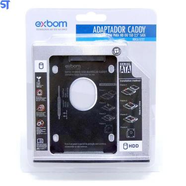 Imagem de Gaveta Caddy Adaptador Para Segundo HD Notebook ou SSD 9,5mm- HDCA -S095- Exbom