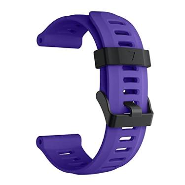 Imagem de GANYUU Pulseira de silicone de substituição de moda para relógio Garmin Fenix 5X / Fenix 3 com acessórios de ferramentas (cor: roxo, tamanho: Fenix 3)