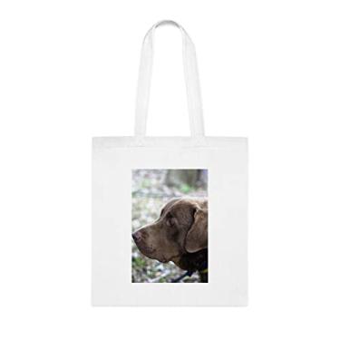 Imagem de Bolsa para cachorro Chesapeake Bay Retriever, presente para cachorro Retriever, aniversário para cachorro Retriever bolsa de ombro para cachorro Retriever, sacola reutilizável para cães Retriever, Branco