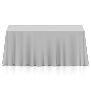 Imagem de Lann's Linens – Toalha de mesa premium para casamento/banquete/restaurante – Tecido de poliéster retangular ( e tamanhos), Prata, 90 x 156 inches, 1