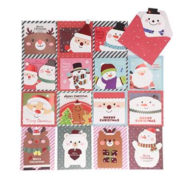 Imagem de Cartões comemorativos de Feliz Natal, design criativo de desenho animado adorável / mini cartões de presente - 16 cartões e envelopes, melhores vales-presente para crianças, famílias, amigos, colega
