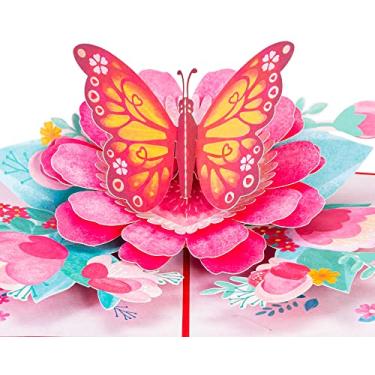 Imagem de Cartão Pop Up Paper Love 3D Love Butterfly, para aniversário, casamento, fique bem, obrigado, todas as ocasiões ou apenas porque - capa de 12,7 cm x 17,8 cm - Inclui envelope e cartão de notas