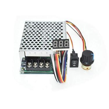 Imagem de tatoko Controlador de velocidade do motor CC 10V-55V 12V 24V 36V 40A Stepless controlador de velocidade do motor CC com interruptor de freio para frente, potenciômetro ajustável e visor digital