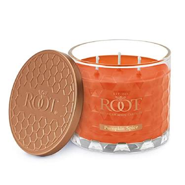 Imagem de Root Candles Vela perfumada de mistura de cera de abelha colmeia, 1 EA, tempero de abóbora