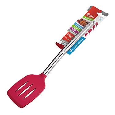 Imagem de Euro Home - Espátula Vazada de Silicone Vermelho com Cabo Inox - SIL2584-VM