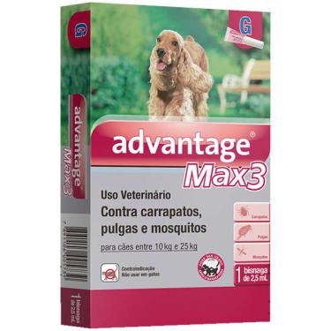 Imagem de Antipulgas e Carrapatos Elanco Advantage MAX3 para Cães de 10 a 25 Kg - 1 Bisnaga