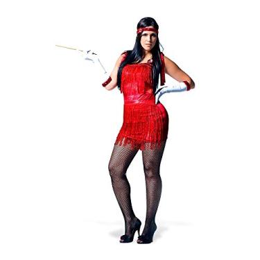 Imagem de Fantasia Melindrosa Franja Vermelha Adulto - Heat Girls Pp