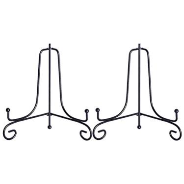 Imagem de 2 Unidades Expositores De Placas Suportes De Prateleira De Ferro Suporte De Exibição De Placa Suporte De Monitor Suportes De Monitor Cavalete De Ferro Porta-retratos Prato