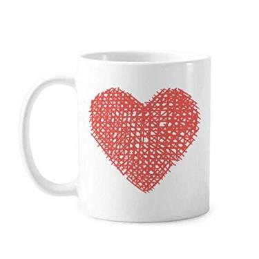 Imagem de Caneca de cerâmica para café e porcelana com desenho de coração rosa para dia dos namorados