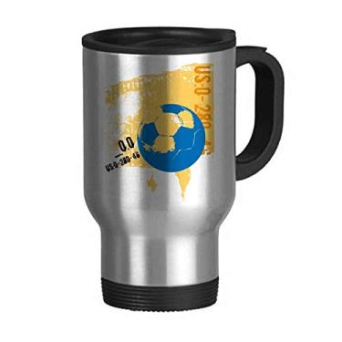 Imagem de Caneca de viagem de futebol americano com tampa flip em aço inoxidável copo de carro copo térmico
