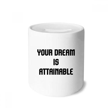 Imagem de DIYthinker Frases inspiradoras que podem ser alcançadas para dinheiro, caixa de moedas de cerâmica, presente de cofrinho
