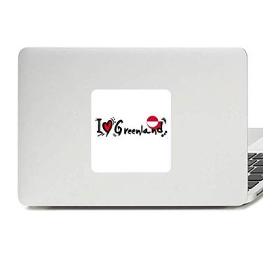 Imagem de I Love Greenland Palavra Bandeira Love Coração Ilustração Decalque Vinil Paster Laptop Adesivo Decoração PC