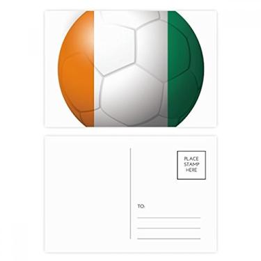Imagem de Cartão postal Coate d'Ivoire com bandeira nacional de futebol, cartão de felicitações de aniversário