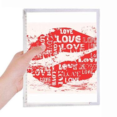 Imagem de Caderno com palavra-chave do Dia dos Namorados Love Kiss com folhas soltas e diário recarregável