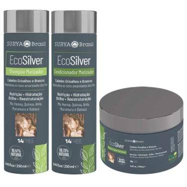 Imagem de Kit Ecosilver Shampoo Condicionador E Máscara Matizador Surya Brasil