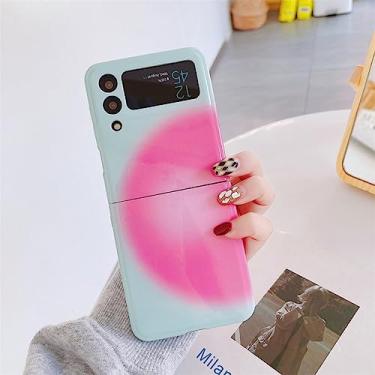 Imagem de Capa de telefone dobrável com gradiente de renderização para Samsung Z Flip 4 3 ZFlip4 Capa dura com grafite colorido para Galaxy Z Flip 3 Flip4 Flip3, rosa cinza, para Galaxy Z Flip 4