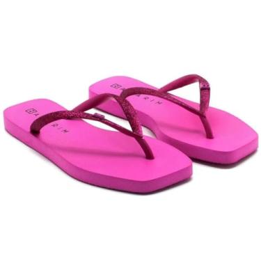 Imagem de Chinelo Dedo Ramarim Glitter Bico Quadrado 231133 Cor:pink;tamanho:33/34