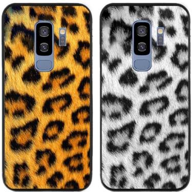 Imagem de 2 peças de capa de telefone traseira de silicone em gel TPU com estampa de leopardo legal para Samsung Galaxy (Galaxy S9 Plus / S9+)