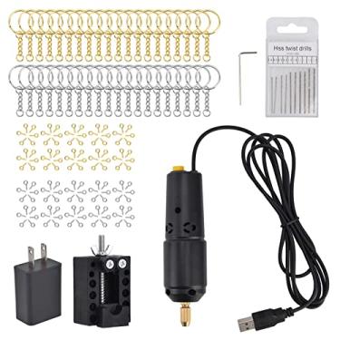 Imagem de Resin Drill, USB Electric Resin Drill Set Mini Hand Drill Kit for Resin Craft, DIY Jewelry Making Keychains(With American plug (plug voltage AC 100-240V))