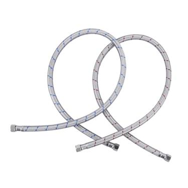 Imagem de ALEASHA Linhas de fornecimento de torneira de 91,4 cm de comprimento, conector de mangueira flexível para torneira de 0,9 cm a 3/20.3 cm, rosca de compressão fêmea de aço inoxidável trançado para