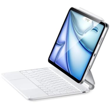 Imagem de ESR Capa para iPad Air de 11 polegadas com teclado (M3,2025/M2,2024), iPad Pro 11 e iPad Air 5/4 Magic, suporte flutuante de fácil configuração, trackpad multitoque de precisão, branco 【NÃO é