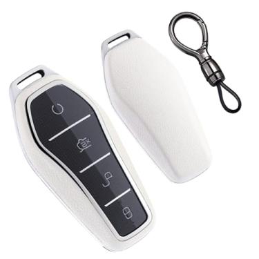Imagem de Ysbxitu Capa de chaveiro inteligente de 4 botões com chaveiro adequada para BYD capa de chave remota compatível com BYD Han Ev Tang Dm Qin PLUS Song Pro/MAX Yuan ATTO 3 Dolphin Key Holder Key Sleeve -