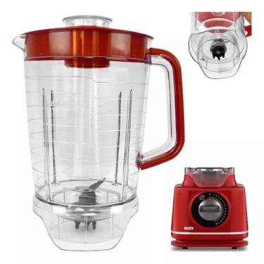 Imagem de Copo de Liquidificador Compatível Semp Easy Li6019 Cristal Vermelho - 