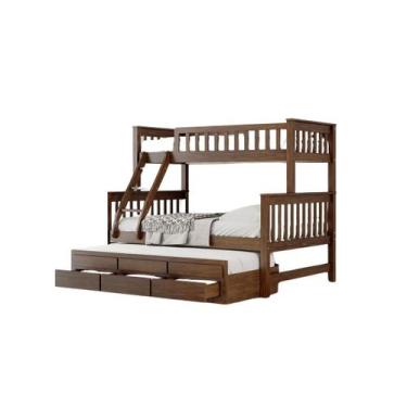 Imagem de Treliche Casal/solteiro Denver Com 3 Gavetas Cor Castanho - Bedroom Mó