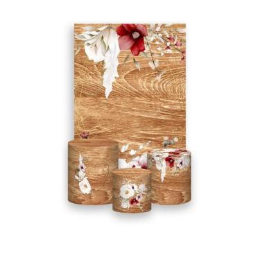 Imagem de Painel De Festa Vertical 1,50 x 2,20 + Trio De Capas Cilindro - Noivad