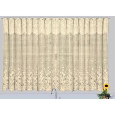 Imagem de Cortina De Renda Cozinha 4,00 M X 1,00 M Tulipas Kennedy - Cortilester