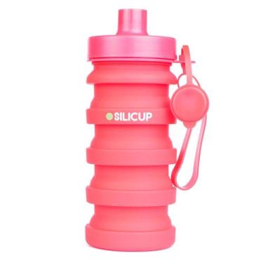 Imagem de Garrafa Squeezer  Reutilizavel de Silicone  Retrátil 400 Ml -  Vermelh