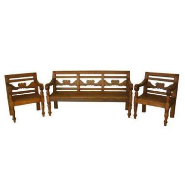 Imagem de Jogo De Bancos Naipe Em Madeira De Demolição - Cód 1250 - Barrocarte