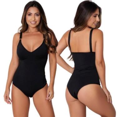 Imagem de Kit 2 Body Feminino Modelador Segunda Pele Alça Reforçada Com Compress