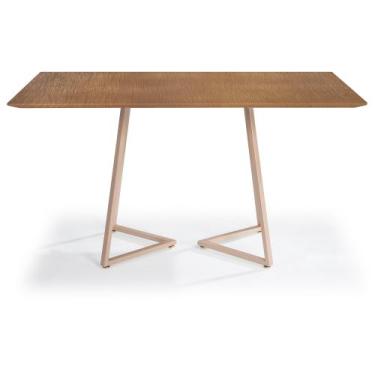 Imagem de Mesa Jantar Floripa Aço Carbono Dourado - Drop mobiliário