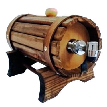 Imagem de Pingômetro Adega Barril Tonel em Madeira Decor de Cachaça - Vinho - Re