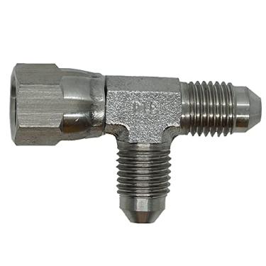 Imagem de RFS Camiseta de porca giratória, JIC tipos de extremidade de 37 graus, aço inoxidável, 3/10.2 cm JIC (f) x 3/10.2 cm JIC(m) tamanho da extremidade, diâmetro do tubo de 3/10.2 cm