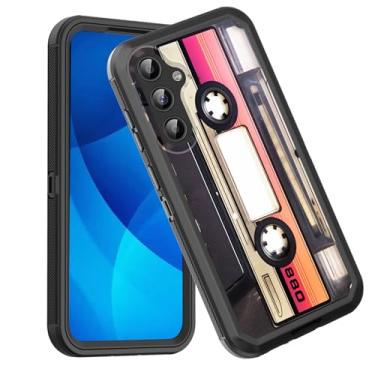 Imagem de GFEWYTJYJ Capa para Galaxy A55 5G, proteção total de 3 camadas à prova de choque, resistente, resistente, de alto impacto, capa rígida para Samsung Galaxy A55 5G 6,6 polegadas 2024, fita cassete de