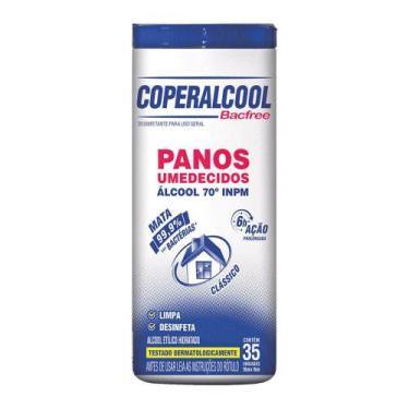 Imagem de Panos Umedecidos Bacfree Álcool 70º INPM Coperalcool 35 unidades