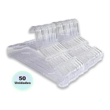 Imagem de Kit 50 Cabides Acrílico Infantil para Roupa de Bebê - Body Criança Cab