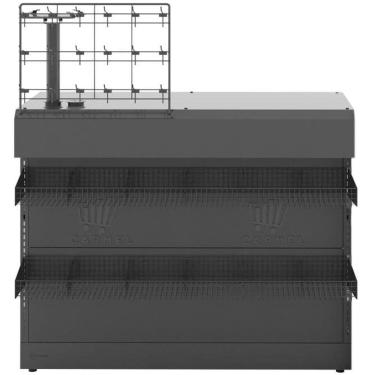 Imagem de Balcão Caixa Para Comércio 1,20m Com Expositor E Bandeja Em Aço Amapá