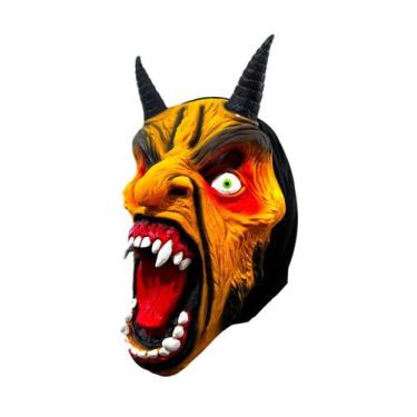 Imagem de Fantasia Máscara demônio Maligno com chifres dentes pontudos - Blook