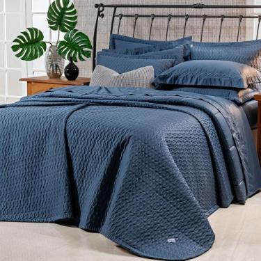 Imagem de Colcha Cobre Leito Edredom Jogo Cama Super King 3 Pçs Matelado 400 Fio