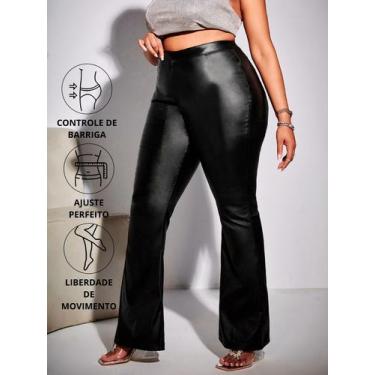 Imagem de Flare Plus Size Em Cirre Brilho Molhado material sintético A Elegância